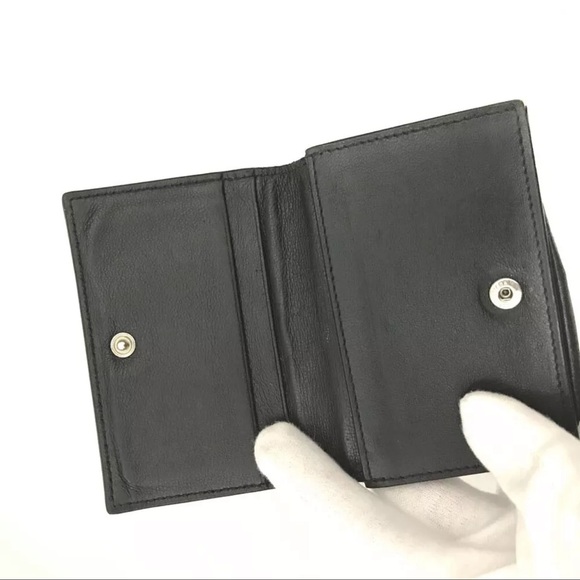 AUTH BALENCIAGA Everyday Mini Papier Leather Wallet Card Case Black - Picture 3 of 6